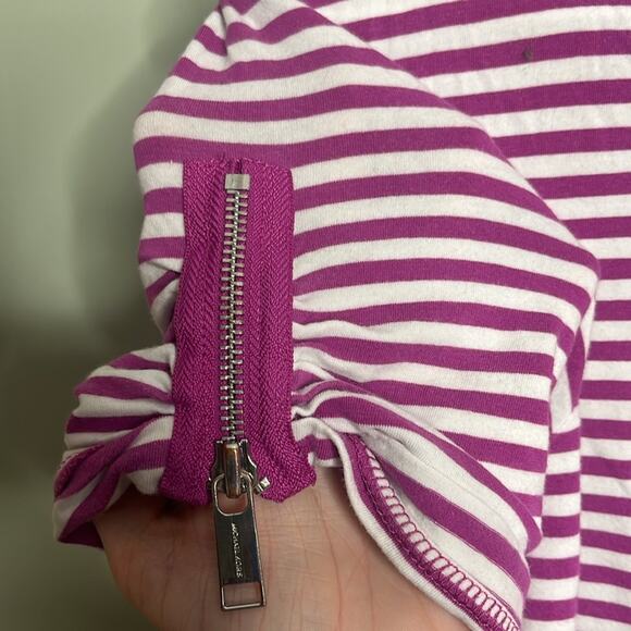 Michael Kors Pink Striped Tee Large - Picture 5 of 5